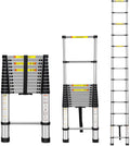 Telescoping Ladder, 12.5FT Aluminum Extension Ladder with Non-Slip Feet, 330lbs Capacity Q12069