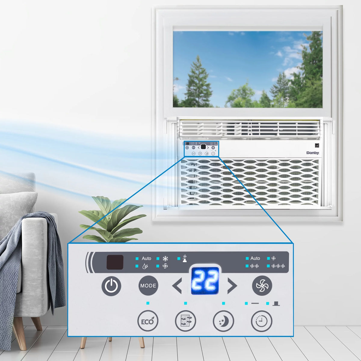 10000 BTU White Window AC V597