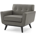 Grey Leather Accent Chair R582