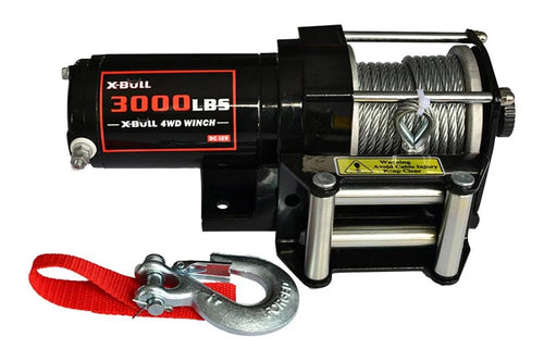 12V 3000LBS Electric Winch with Steel Cable and 2 Remotes B4519