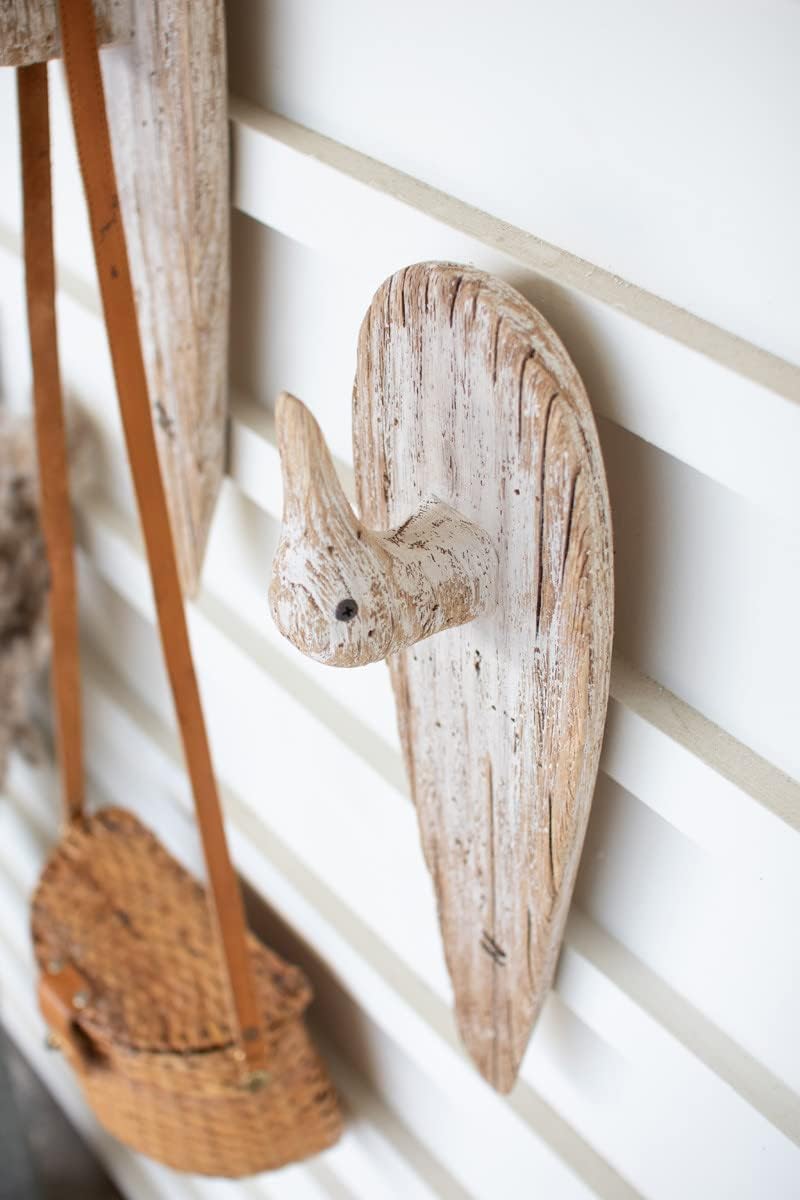 Carved Wooden Duck Coat Rack, 17-inch Length Pack of 2 R995