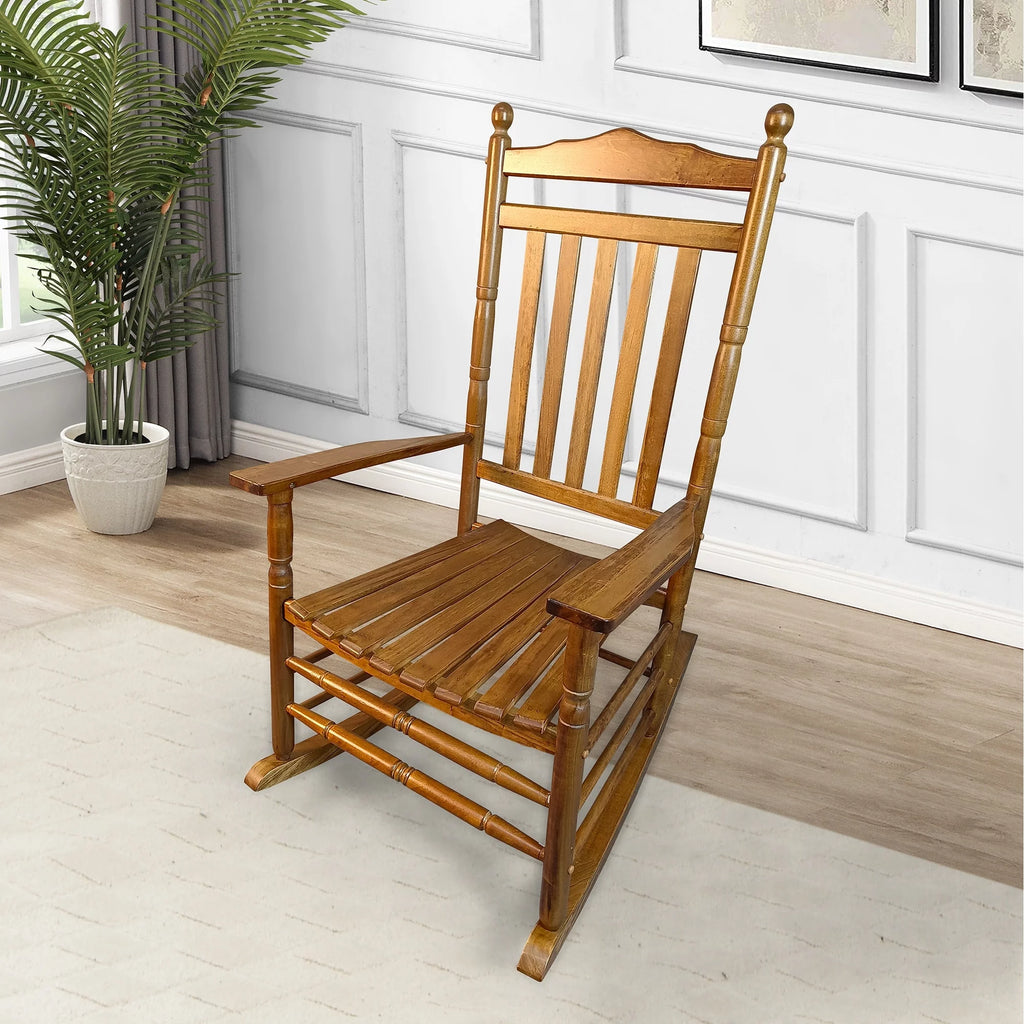 Wooden High-Back Rocking Chair X104