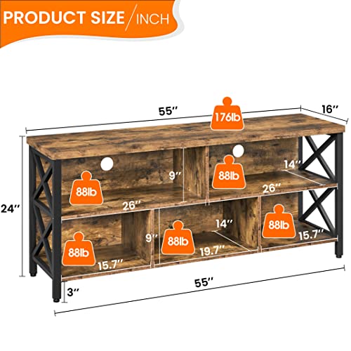 Gray TV Stand up to 65 Inch with Storage Compartments O727452