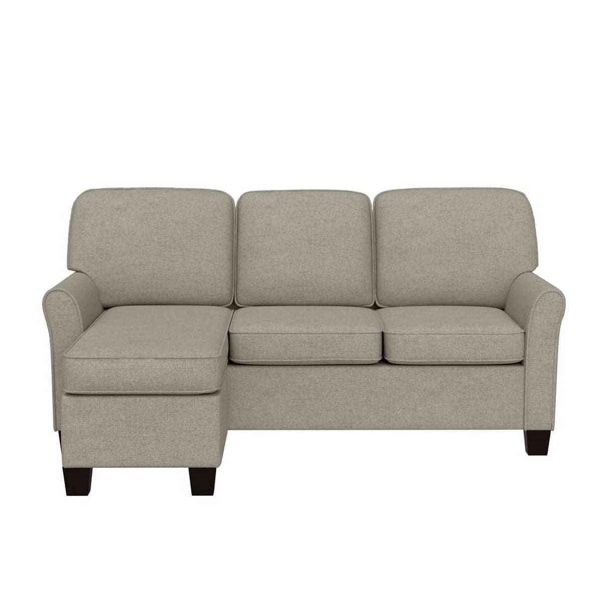 Reversible Sectional Chaise Greige Brown Fabric W194