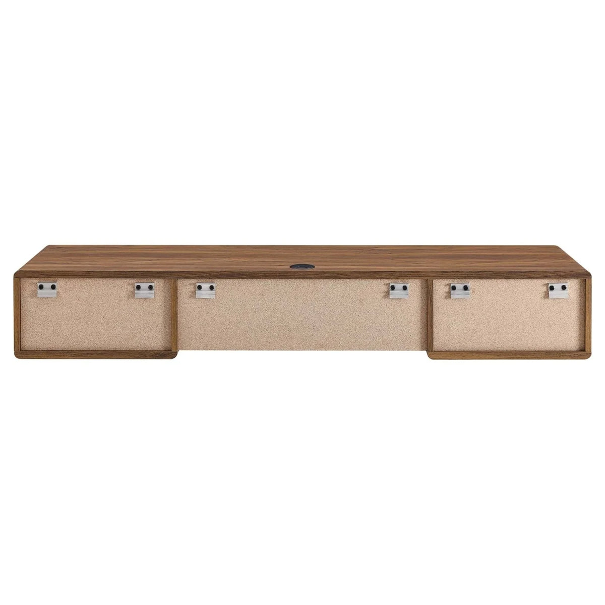 60" Wall Mount Wood Office Desk in Walnut/White S94094