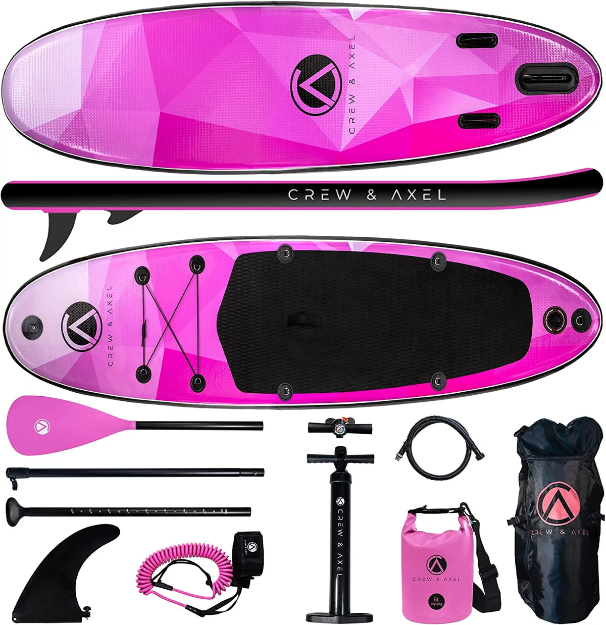 Inflatable Paddle Board SUP Kit Shiny Pink G99174