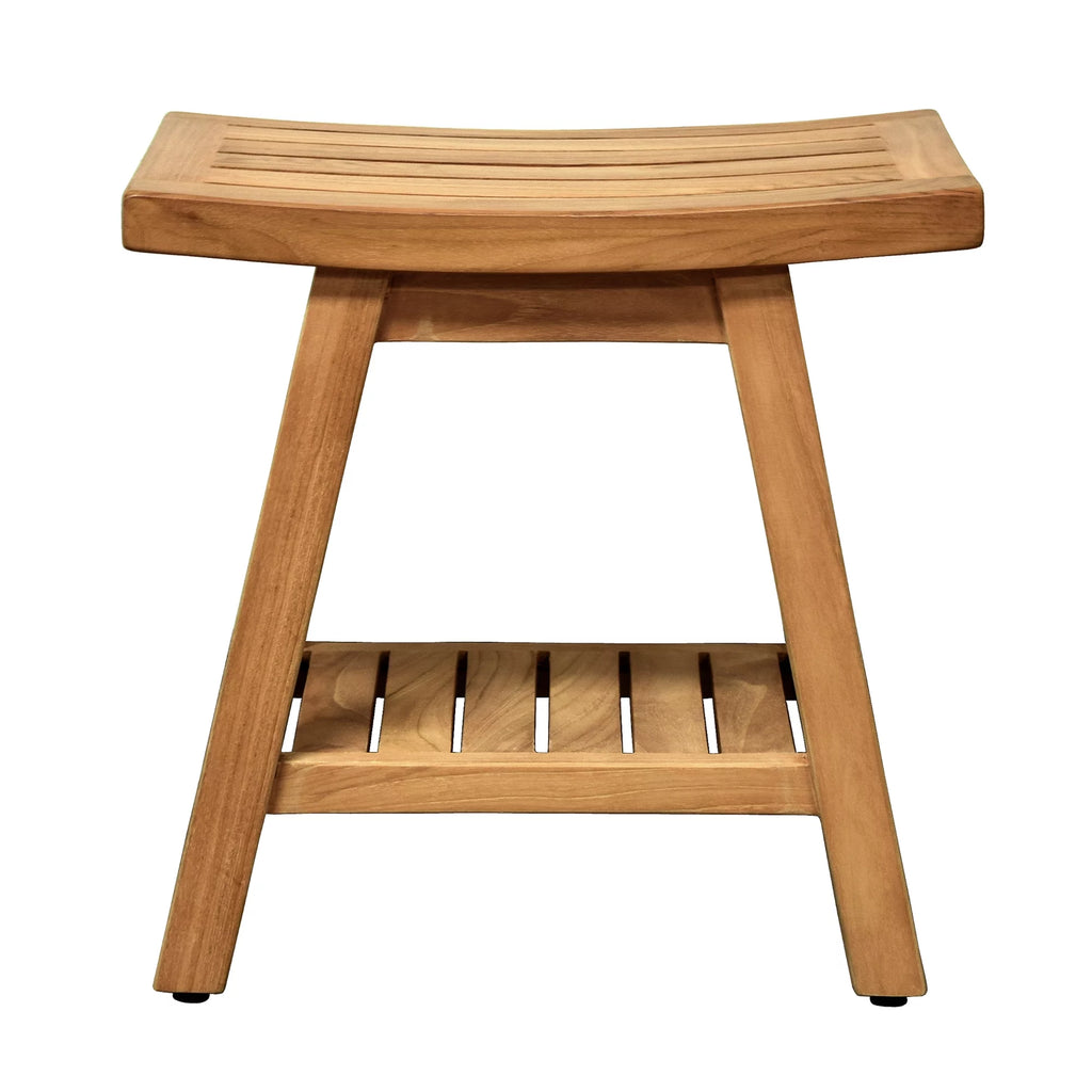 Solid Teak Fully Assembled Shower Bath Spa Stool Side Table Z77716