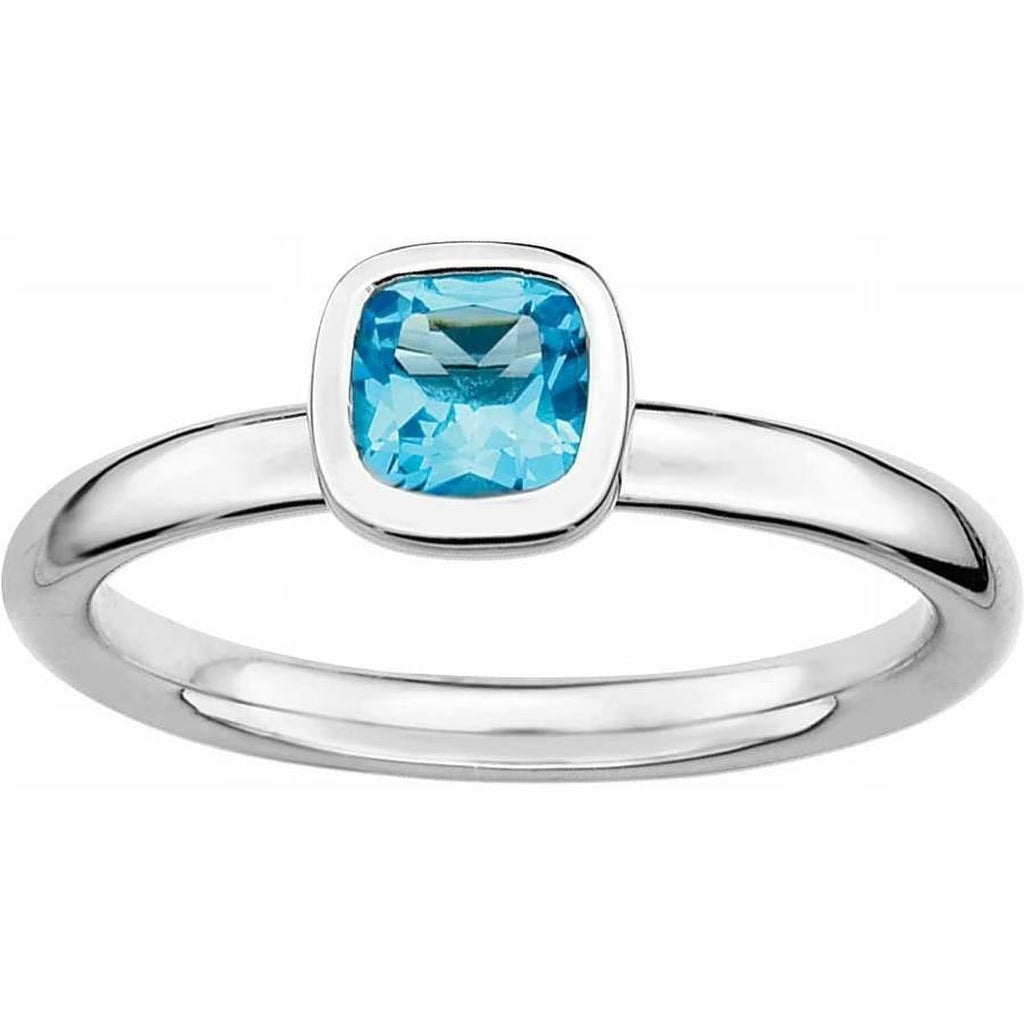Sterling Silver Blue Topaz Ring K42631