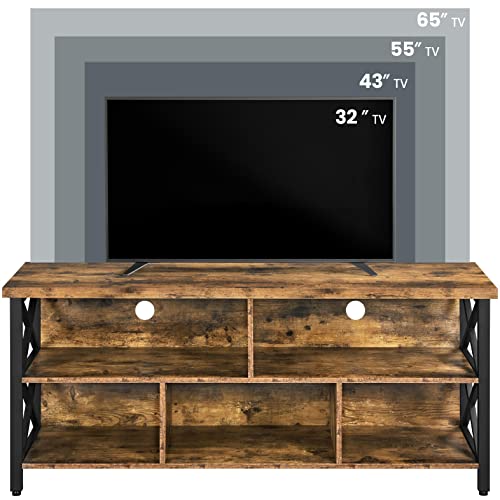 Gray TV Stand up to 65 Inch with Storage Compartments O727452