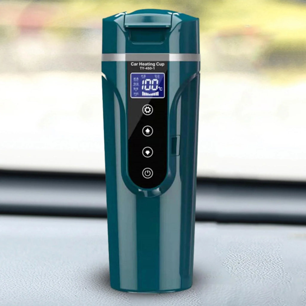 450ml 24V/12V Electric Travel Kettle Thermal Insulation Portable Cup Dark Green T714377