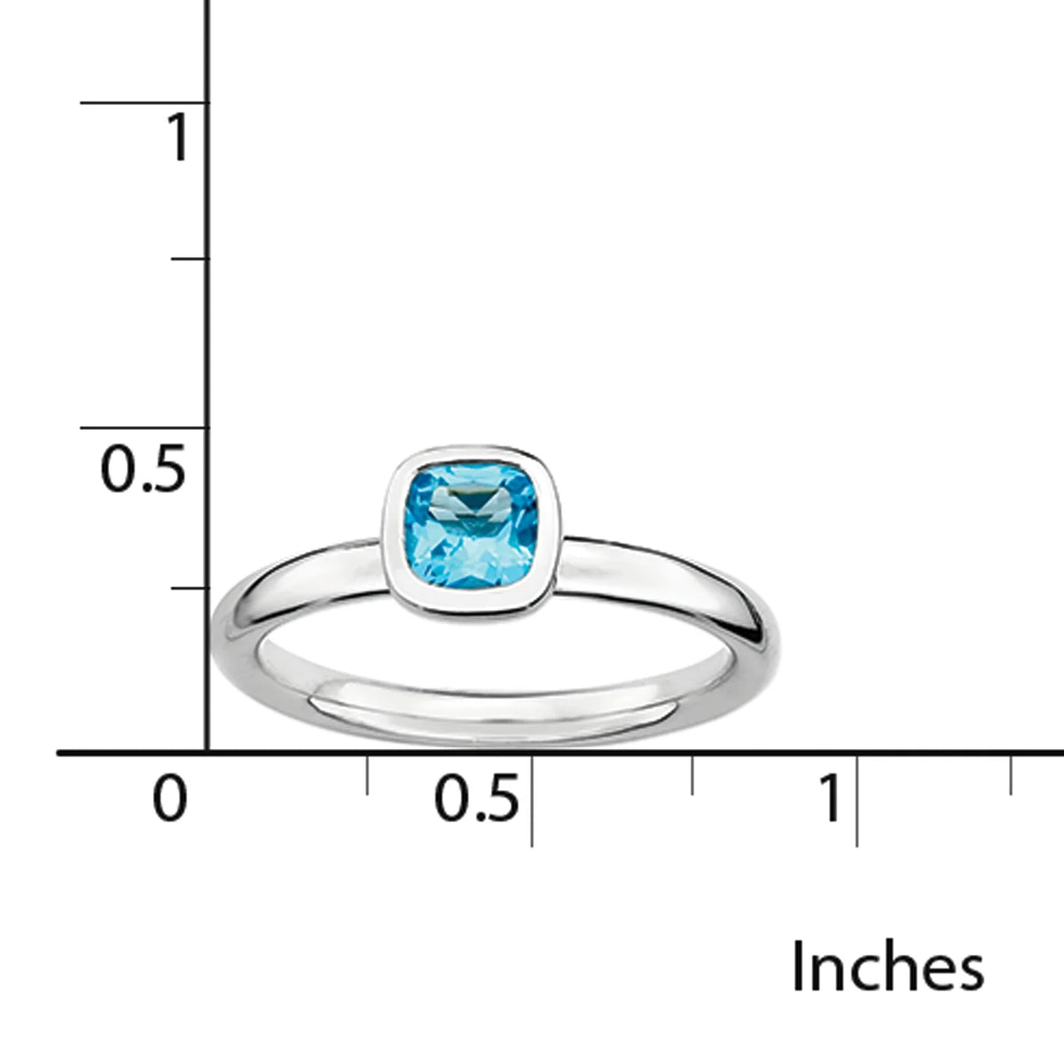 Sterling Silver Blue Topaz Ring K42631