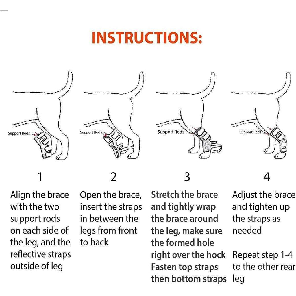 3-in-1 Long Rear Leg Support Dog Splint Braces X5901