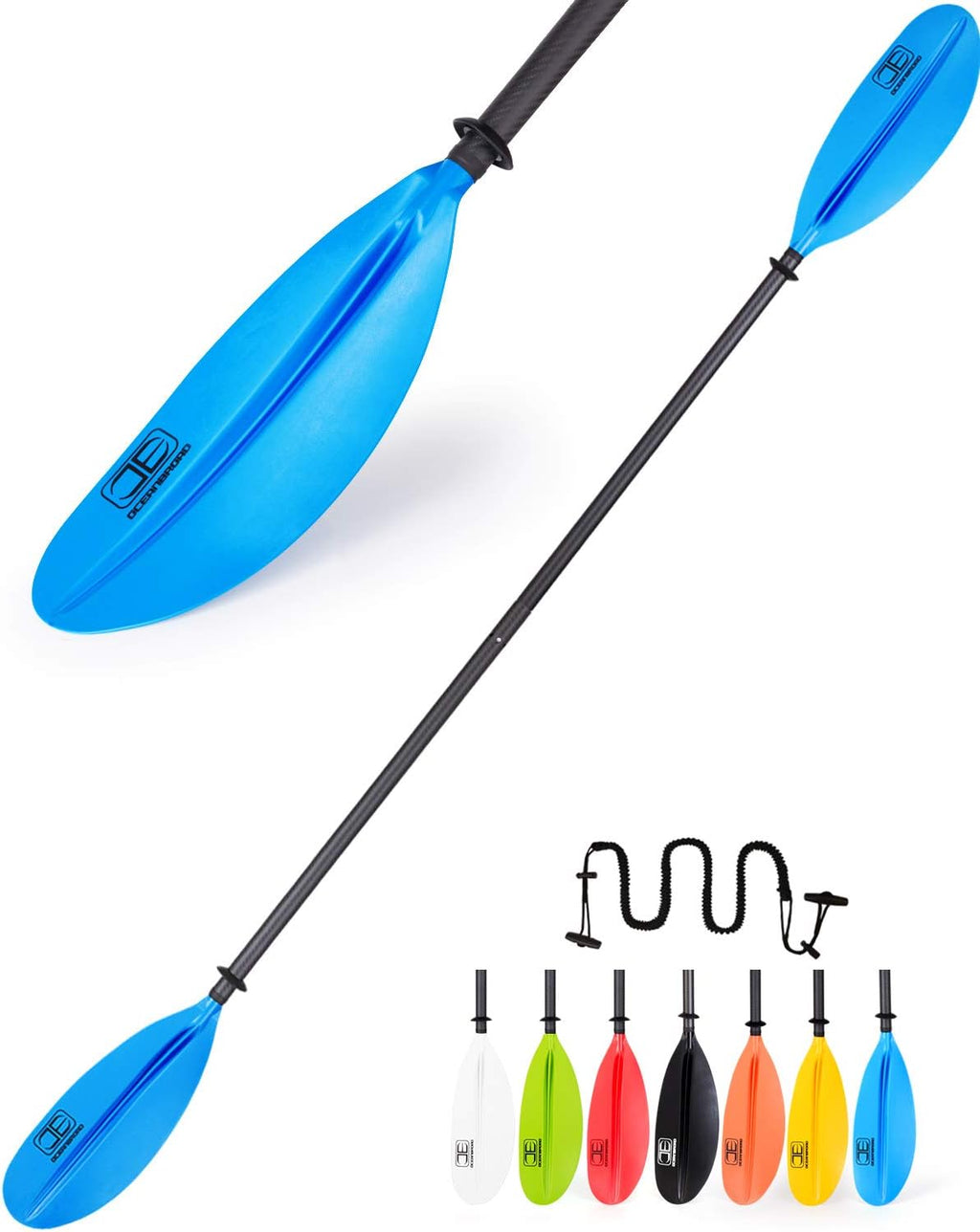 Carbon Shaft Kayak Paddle with Leash, Pack of 2 E1935