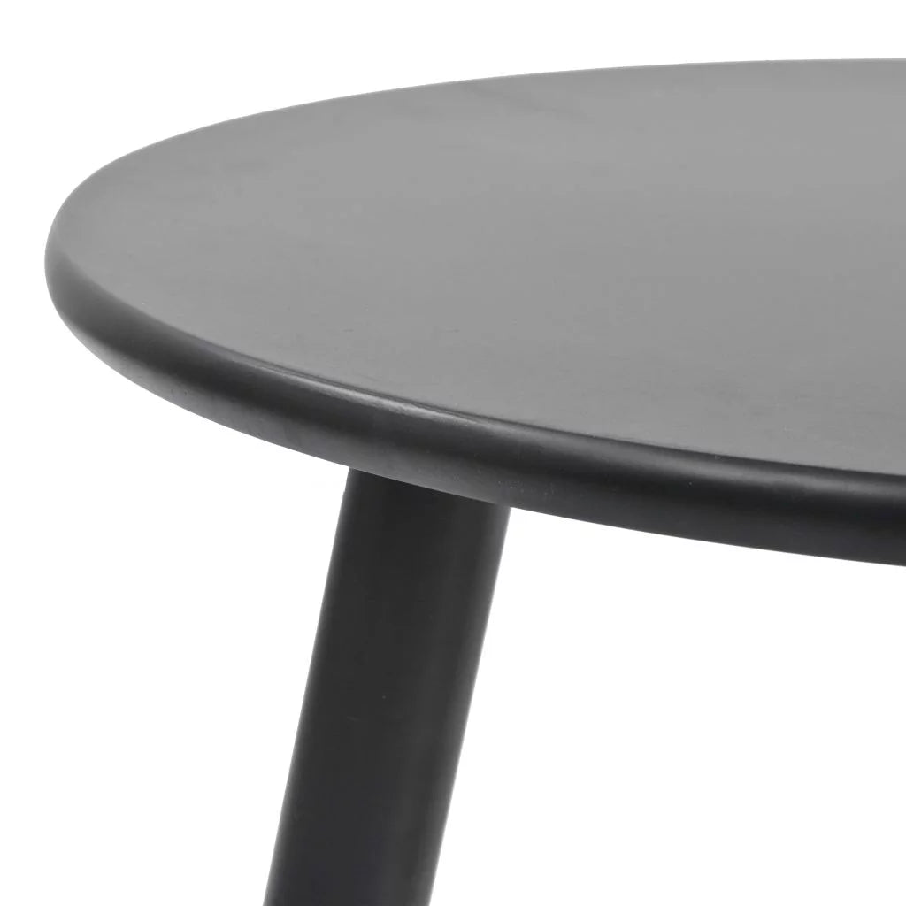 Black Solid Pinewood Side Table Set 2 Pieces W56372