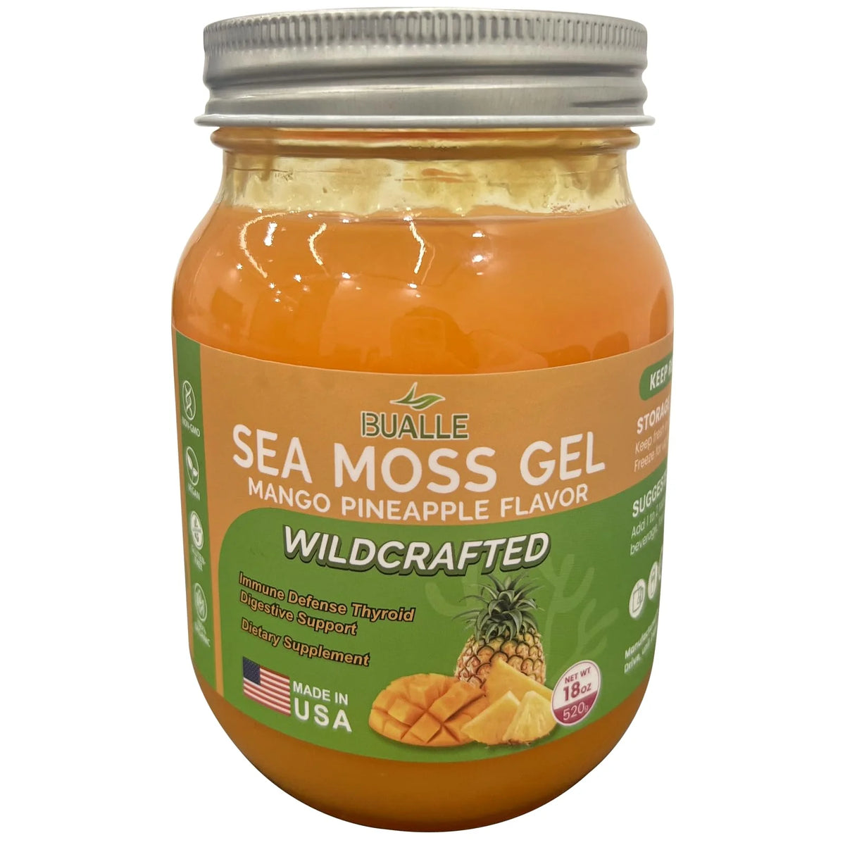 Mango Pineapple Sea Moss Gel, 18 OZ Organic Raw Wildcrafted T3975
