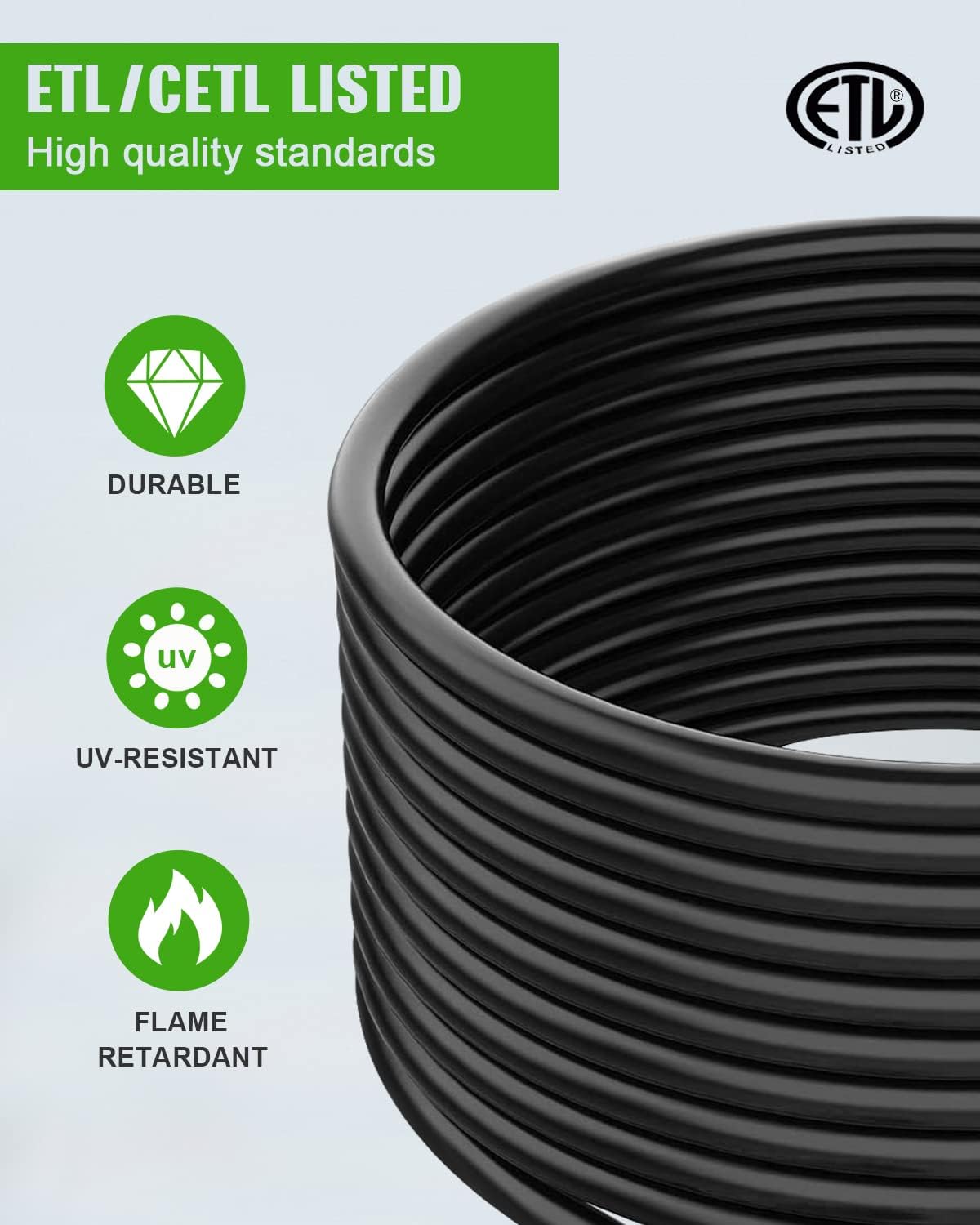 50 Feet 50Amp RV Extension Cord with Handle Black W416