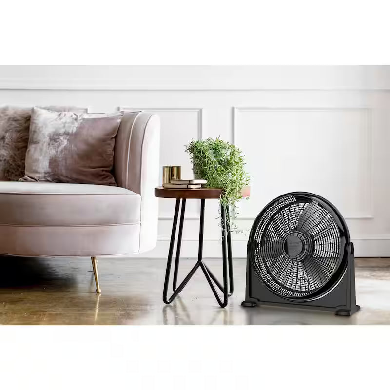 20 in. 3 Speeds Black Floor Fan S18888