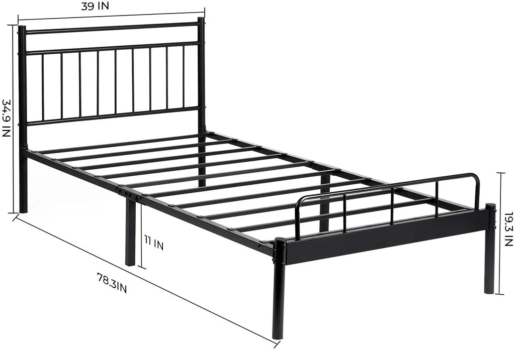 Black Twin Bed Storage Frame S806710