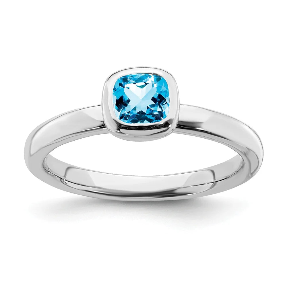 Sterling Silver Blue Topaz Ring K42631