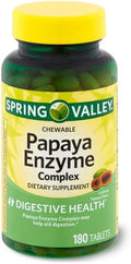 Papaya Enzyme Complex Chewable Tablets 180 Count Pack of 2 M754135