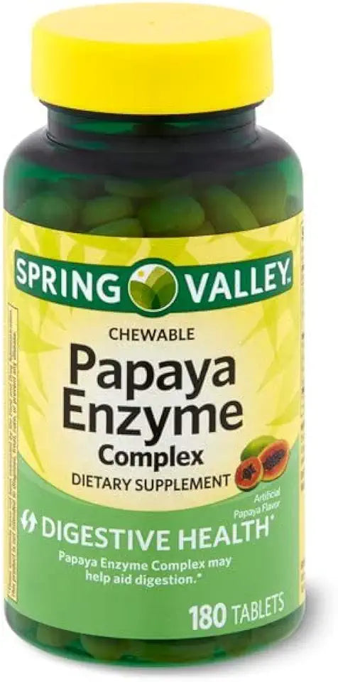 Papaya Enzyme Complex Chewable Tablets 180 Count Pack of 2 M754135