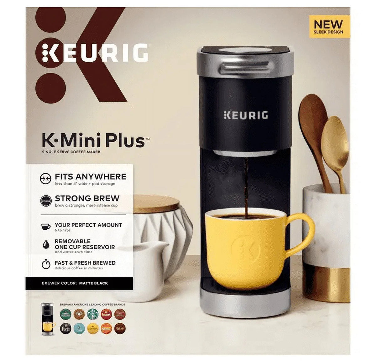 Single Serve K-Cup Pod Coffee Maker Matte Black F109