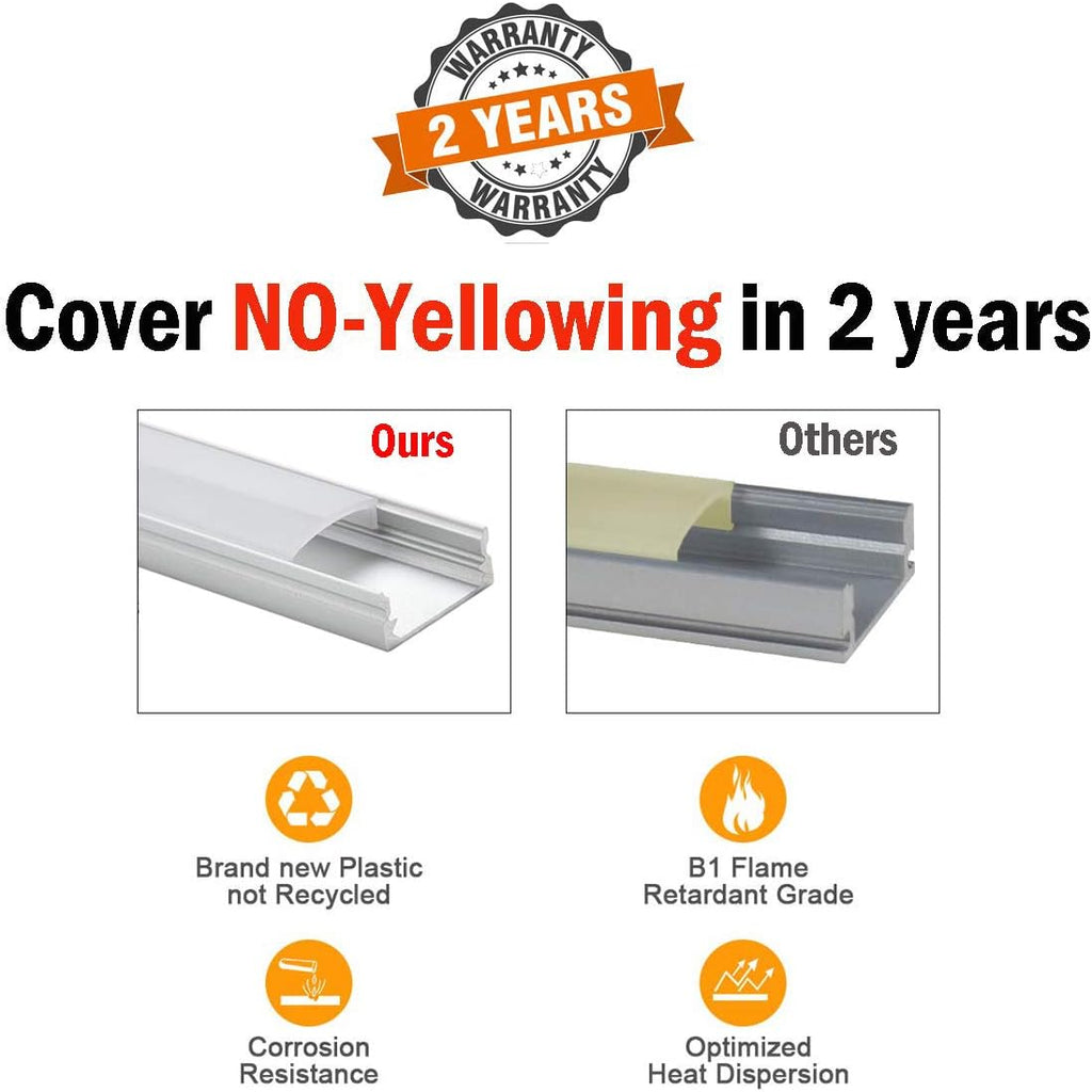 20Pack LED Aluminum Channel with Cover and Mounting Accessories D712