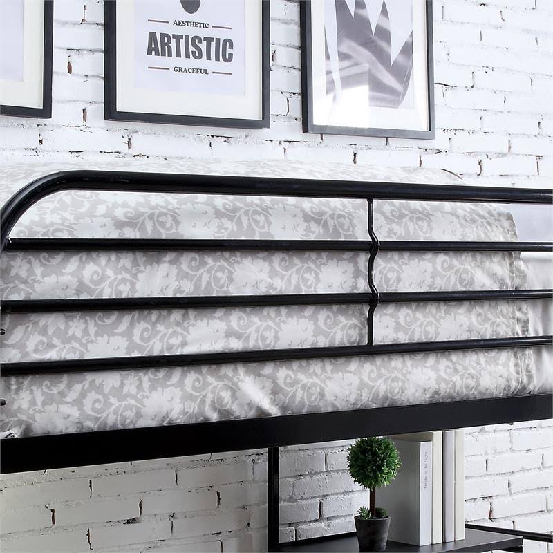 Twin Over Workstation Bunk Bed in Black E710394