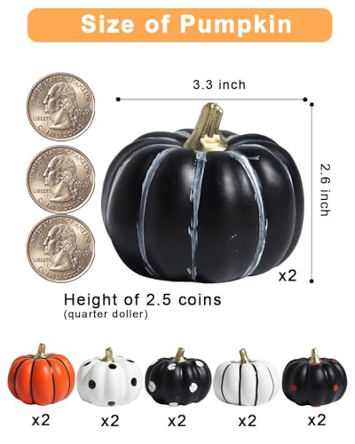 12 Pcs White Plastic Foam Pumpkins T865