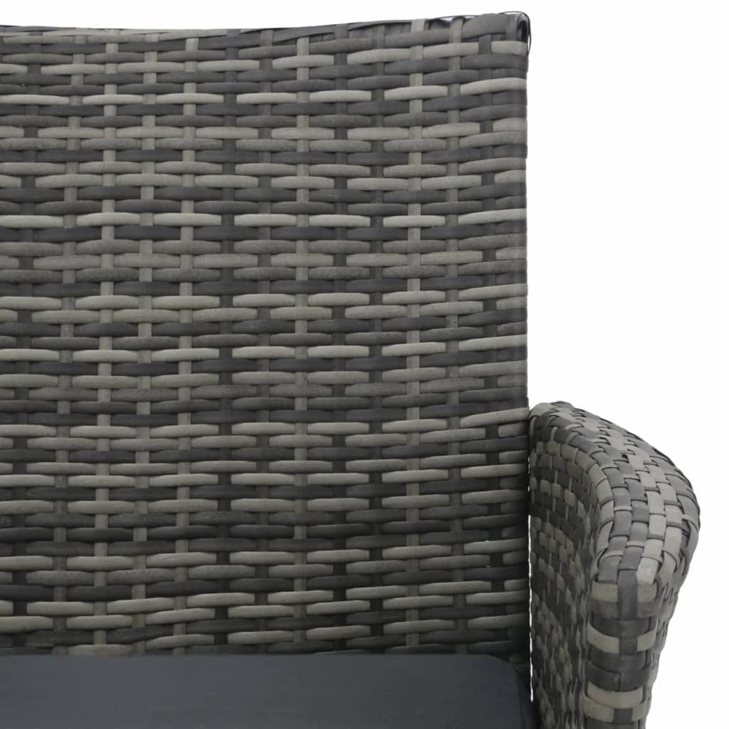 2-Seater Poly Rattan Patio Sofa with Tea Table O52340