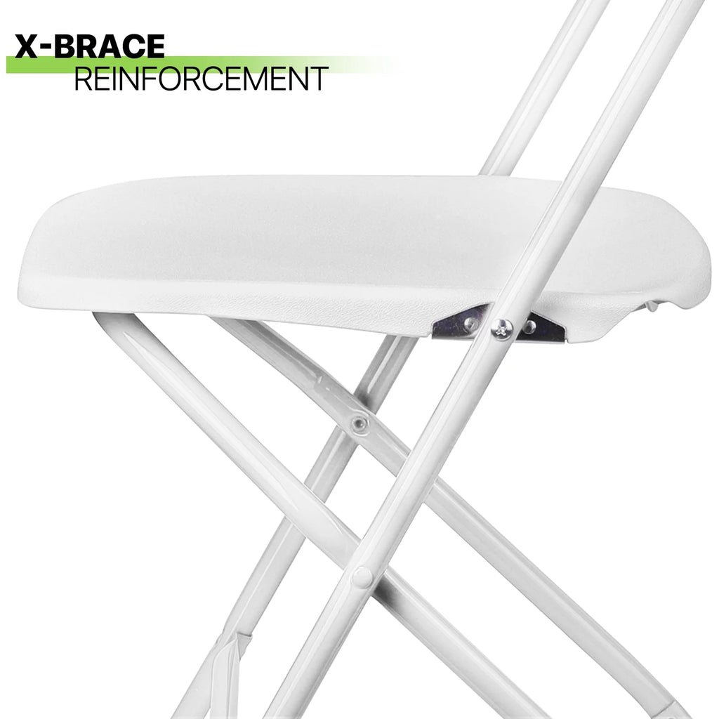 White Plastic Stackable Foldable Chair L665
