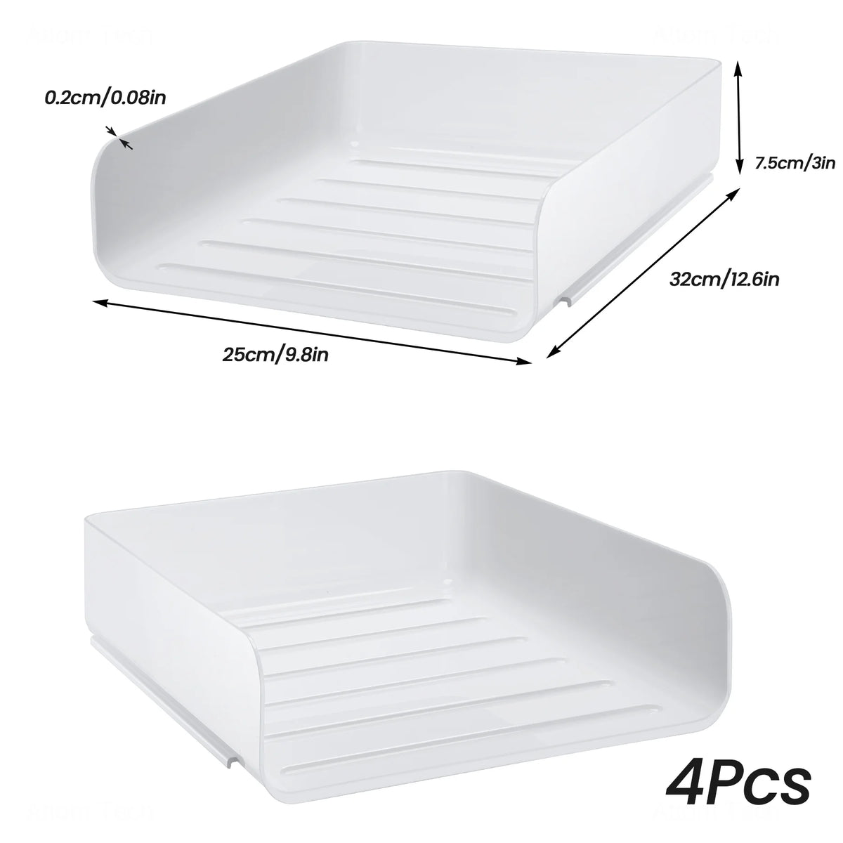 White Stackable Desk Letter Tray Set X22311
