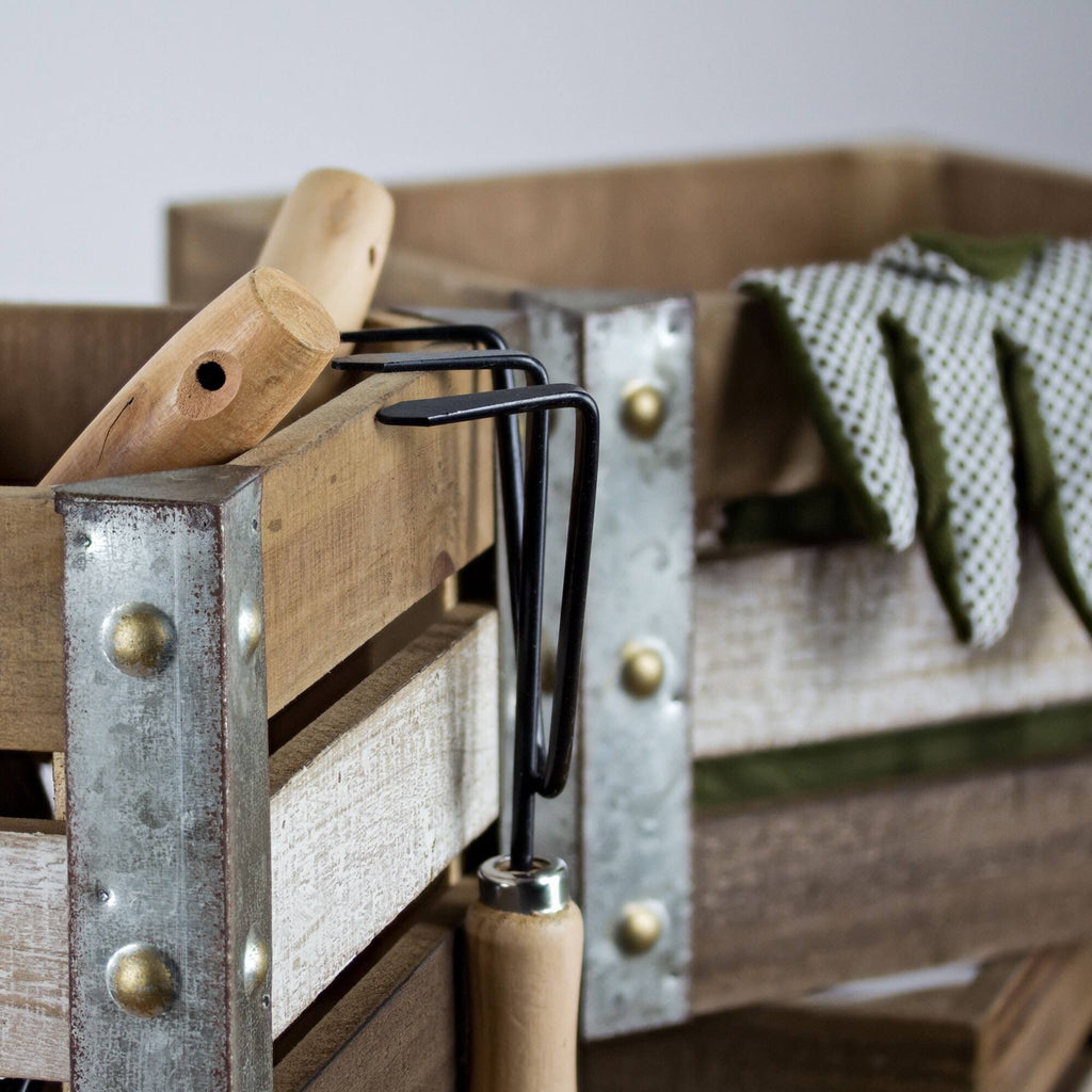 Farmhouse Shelf Organizer with Storage Bins L34177