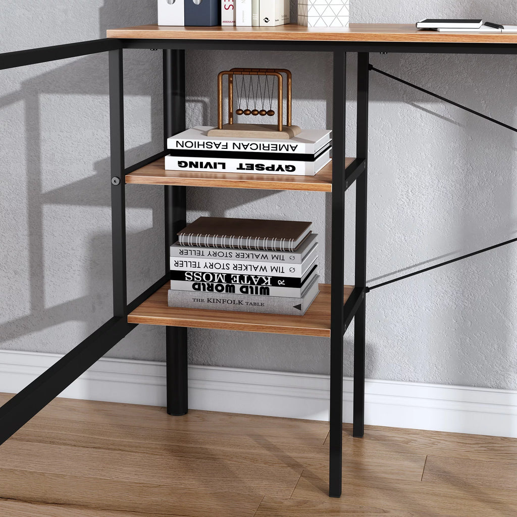 Full Size Black Metal Loft Bed with Desk and Stairs V32271