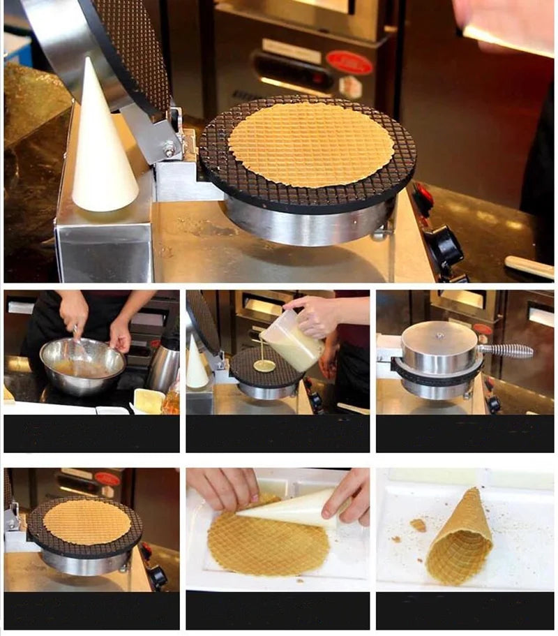 Electric Ice Cream Cone Maker Machine Double Station Baker B4209
