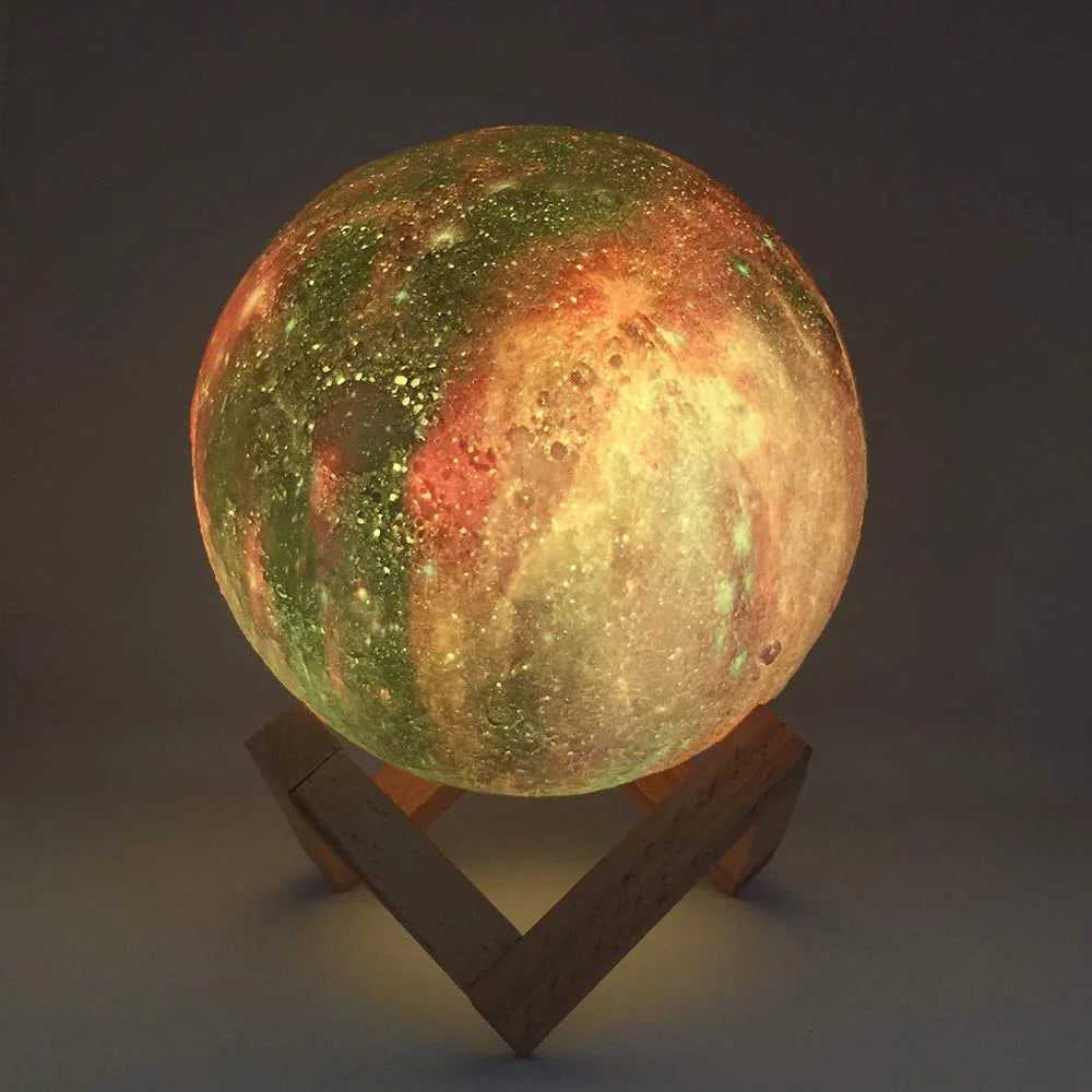 3D Printing Moon Lamp 16 Color Change Touch Remote Control Night Light C7183