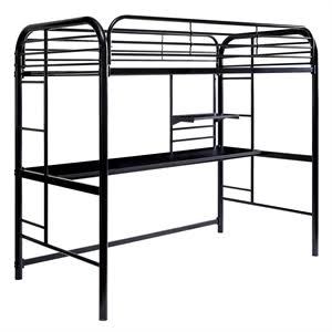 Twin Over Workstation Bunk Bed in Black E710394