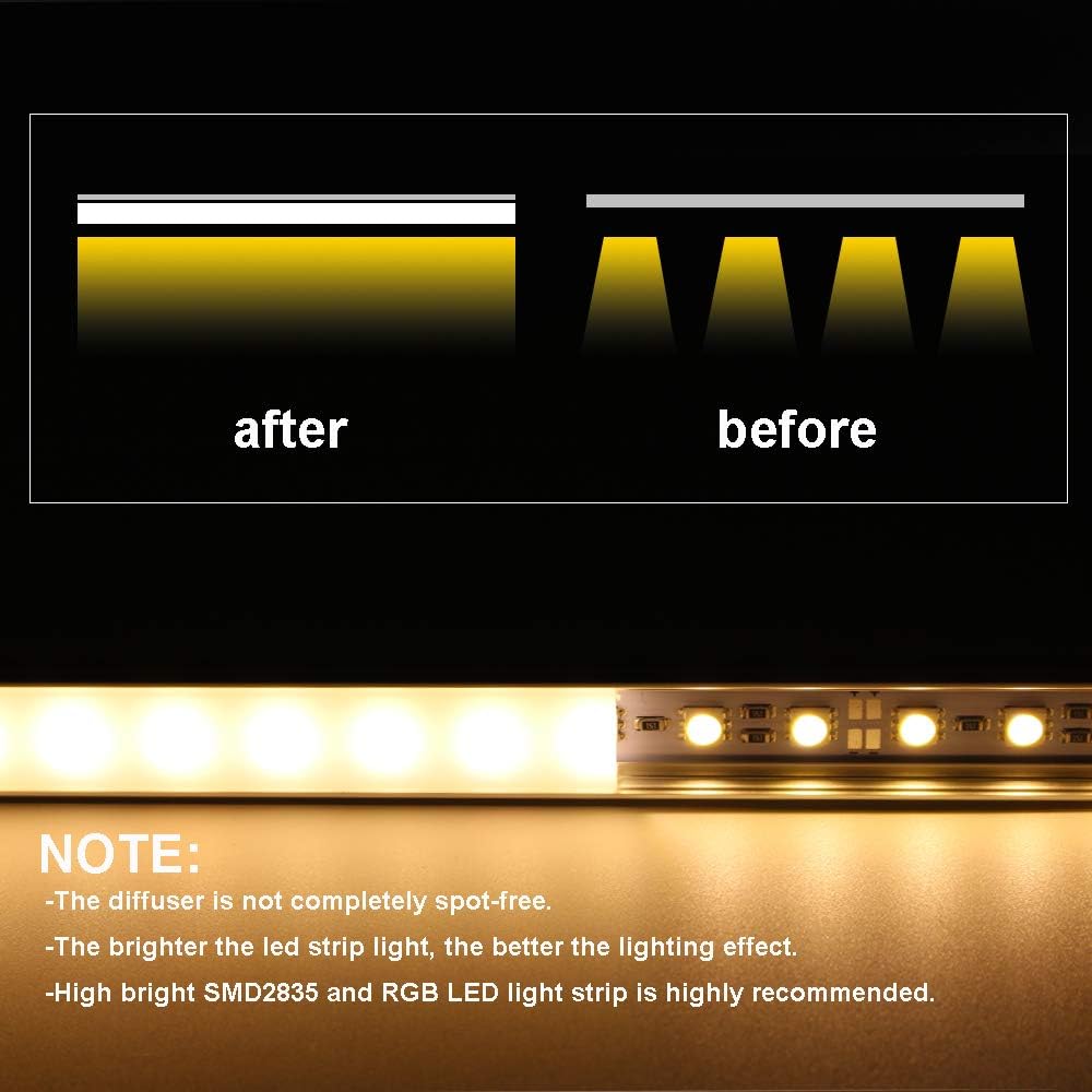 20Pack LED Aluminum Channel with Cover and Mounting Accessories D712
