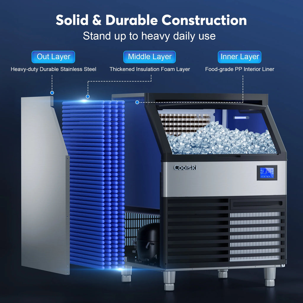 Commercial Ice Maker Machine 320LBS/24H with 80LBS Storage Bin L463735