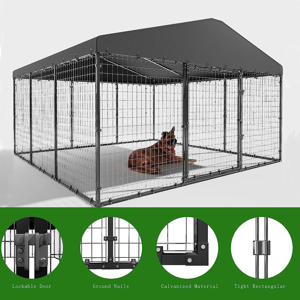 Large Heavy Duty Galvanized Steel Outdoor Dog Kennel N920