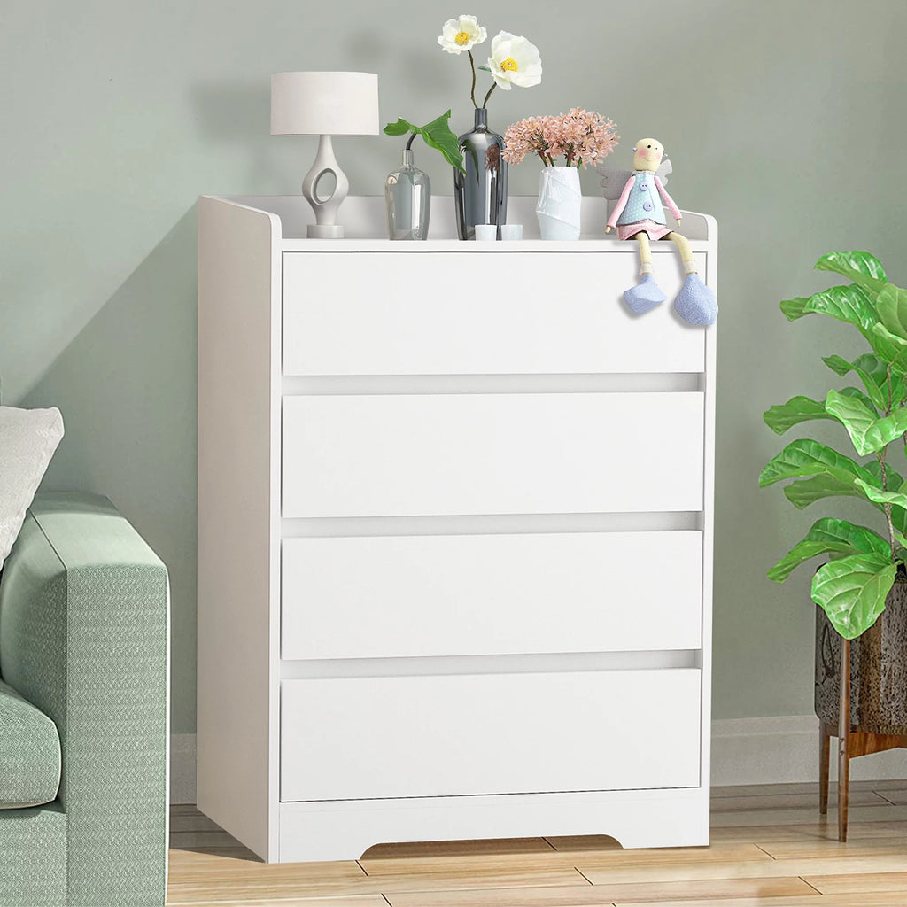 White 4 Drawer Wood Dresser B3698