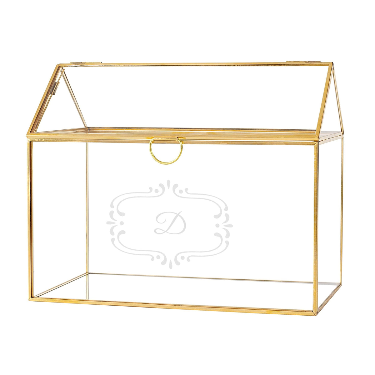 Gold Glass Terrarium Card Holder J645