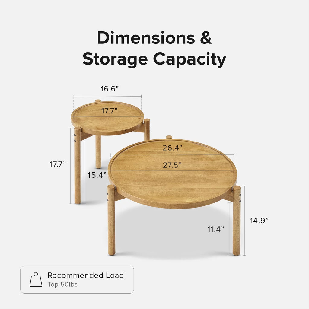 Round Solid Wood Coffee Table K4847