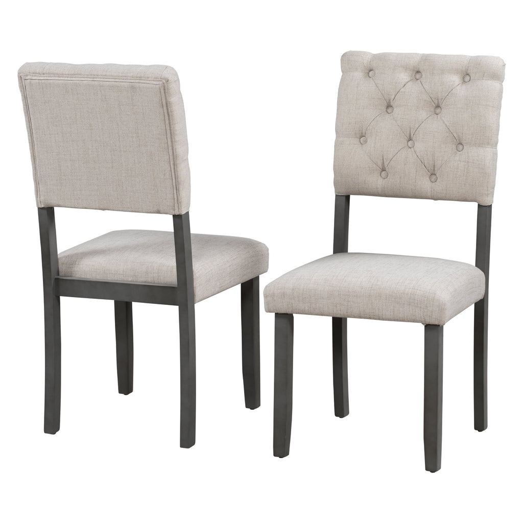 Rectangular Dining Table Set with Bench and 4 Upholstered Chairs X259752