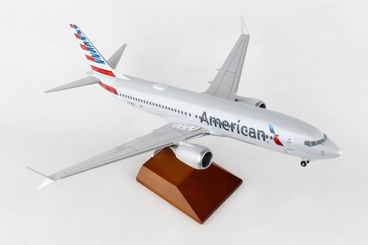 1/100 American 737MAX8 with Wood Stand & Gear T2598