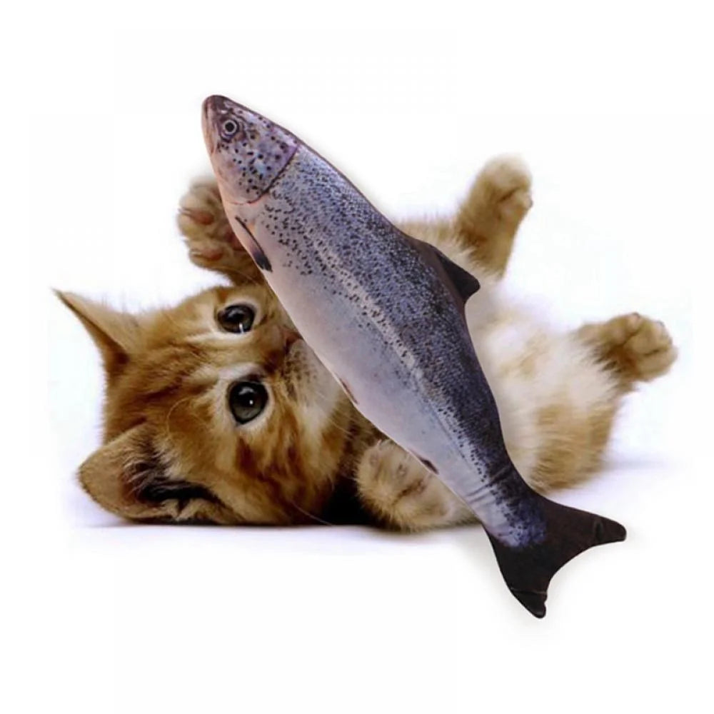 Realistic Flopping Fish Catnip Plush Cat Toy K26256
