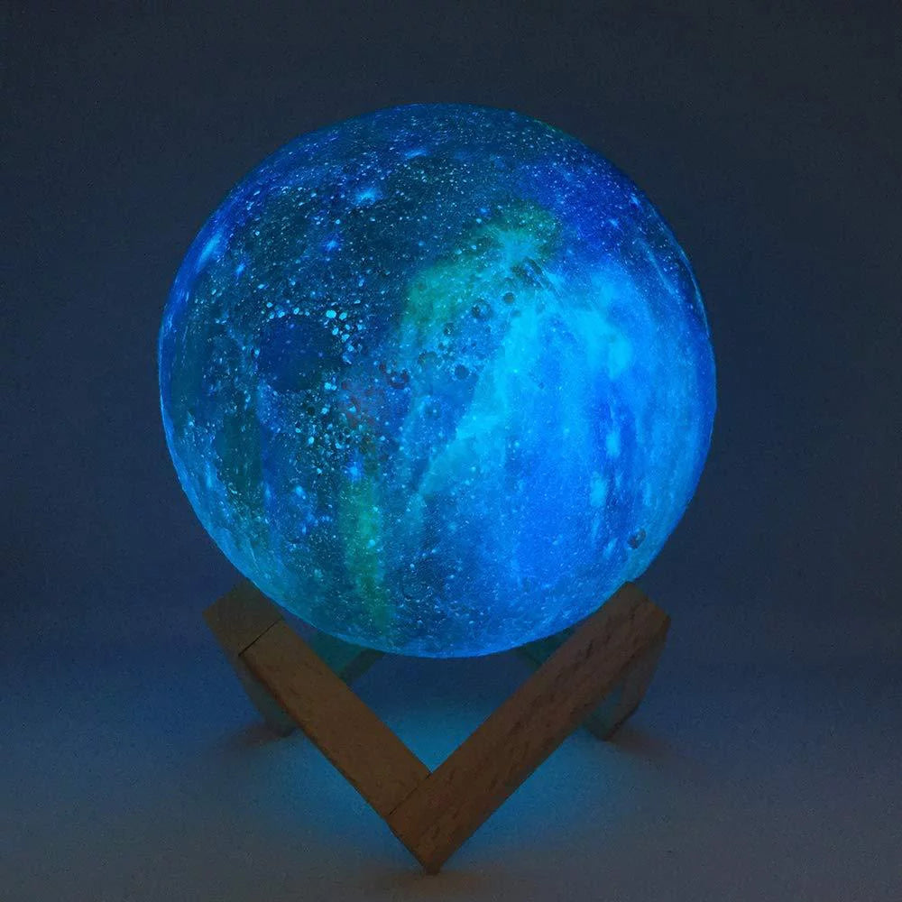 3D Printing Moon Lamp 16 Color Change Touch Remote Control Night Light C7183