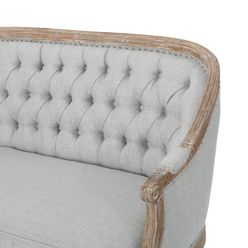 Light Gray Fabric Loveseat O369