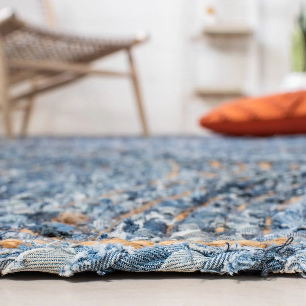 Handwoven Blue Natural Rug Q159754