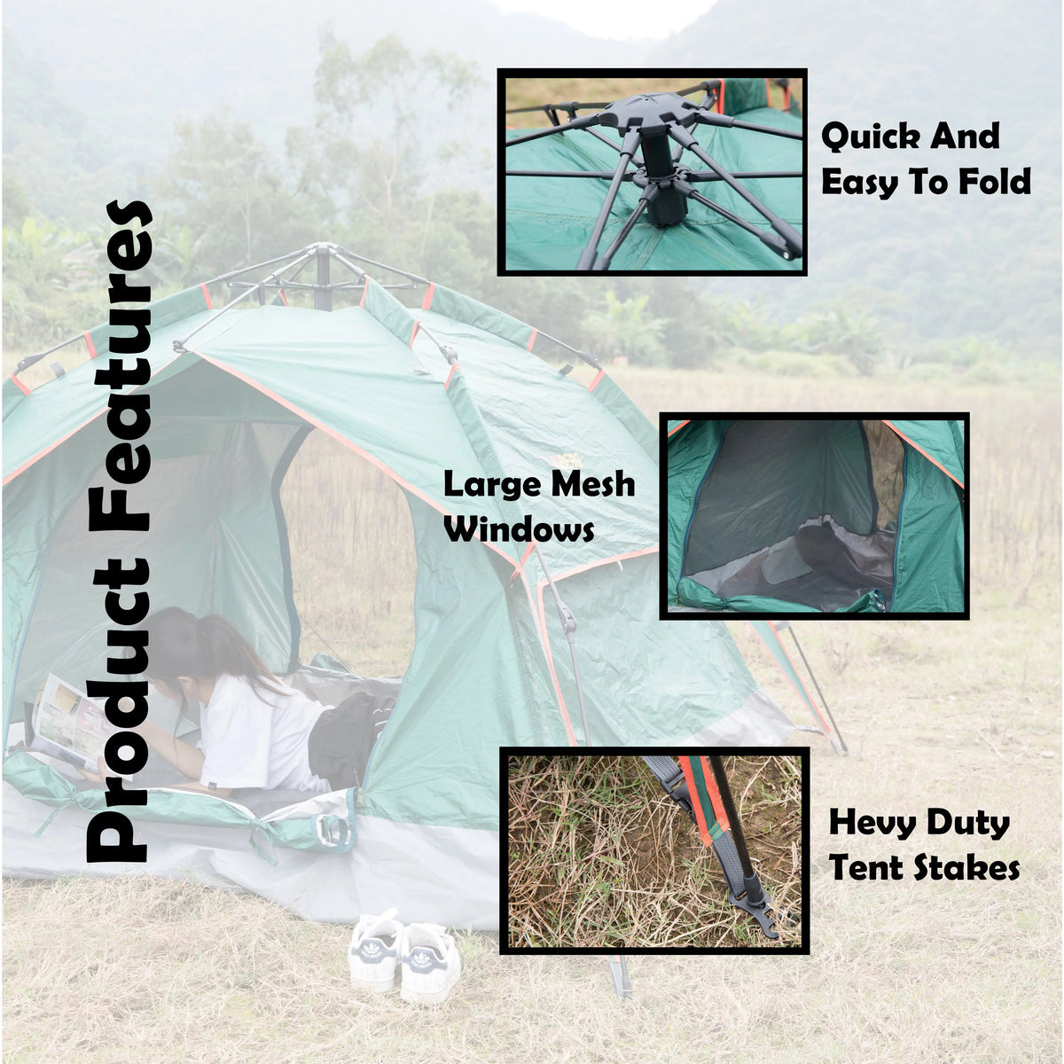 Beach Pop up Tent with 2 Windows Y7745